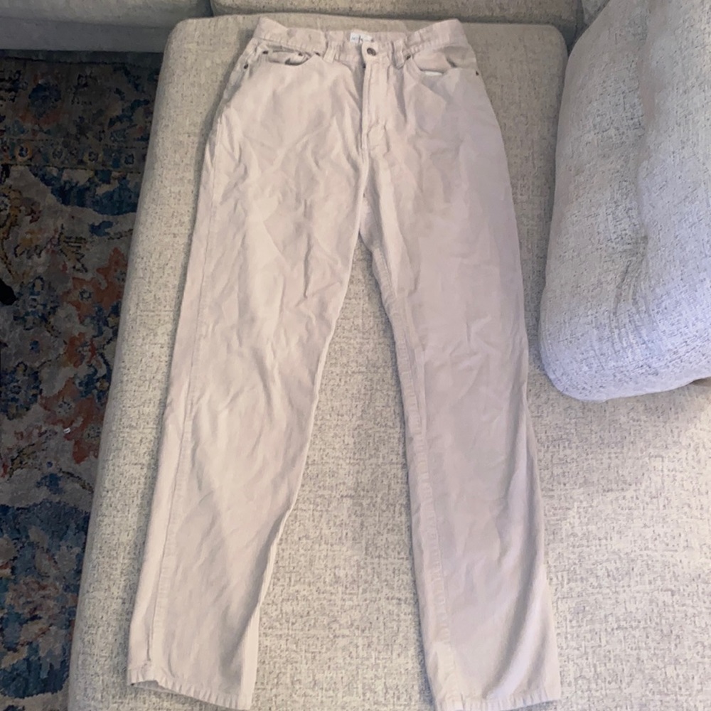 Calvin Klein Light khaki cream colored corduroy straight leg pant